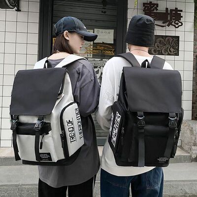 2025新款中学生书包初中生背包大容量防水轻便简约帆布男孩双肩包