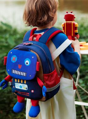 VABC卡通儿童双肩包幼儿园书包男孩女童户外出行宝宝背包减负轻便