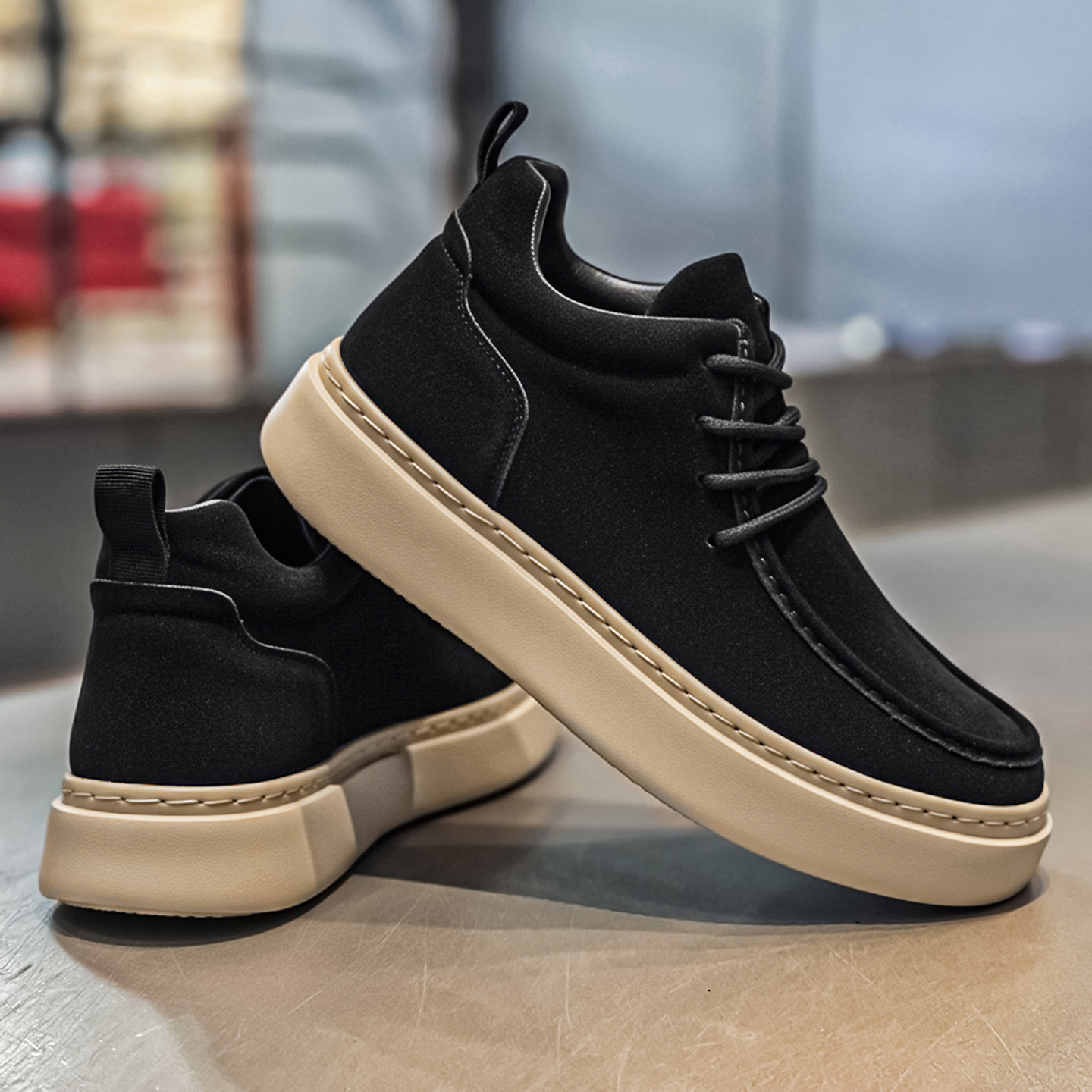 男鞋2026新款春季韩版百搭休闲运动板鞋上班工作防滑厚底复古潮鞋