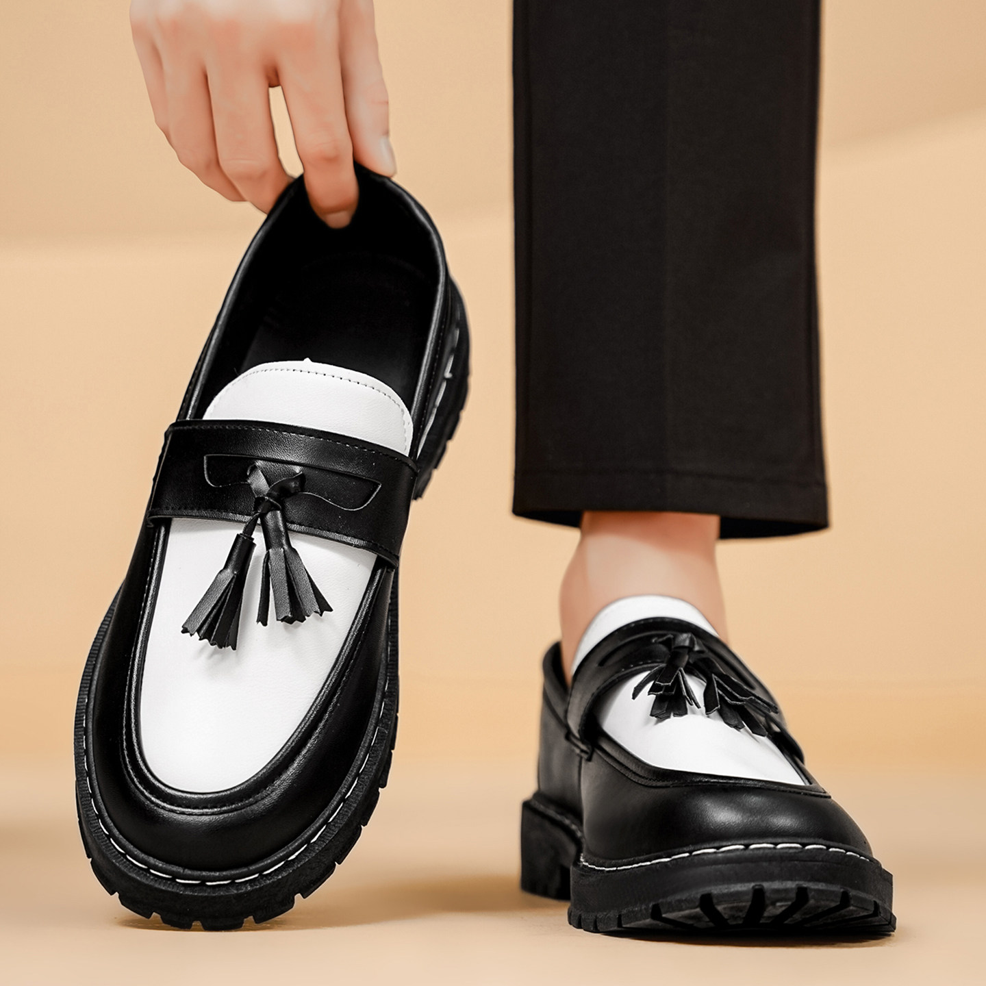 男鞋2026新款春季一脚蹬百搭休闲板鞋男士运动工作开车豆豆乐福鞋,流行男鞋,单鞋,淘宝优惠券,粉丝福利购,淘宝优惠卷