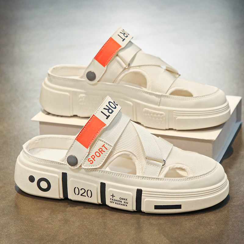 凉鞋男夏季外穿潮流青少年两用防滑包头厚底运动休闲开车沙滩拖鞋,流行男鞋,沙滩鞋,淘宝优惠券,粉丝福利购,淘宝优惠卷