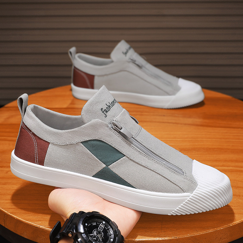 帆布男鞋夏季2025新款运动休闲板鞋男士一脚蹬懒人开车豆豆鞋春季,流行男鞋,布鞋,淘宝优惠券,粉丝福利购,淘宝优惠卷