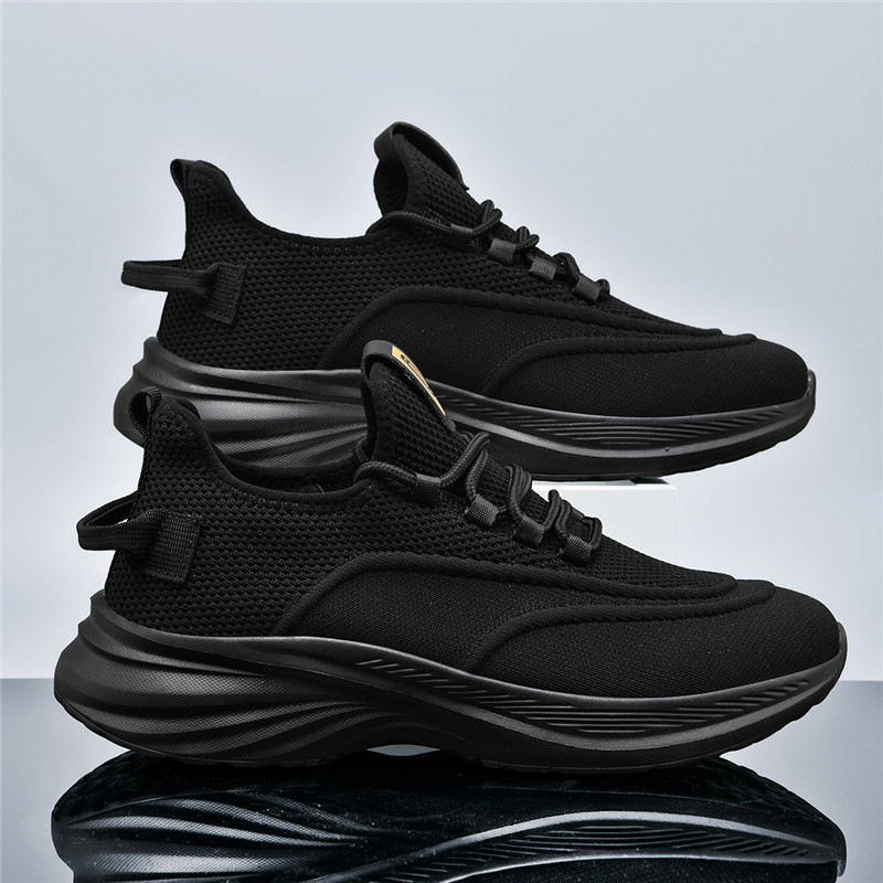 男鞋夏季飞织网面透气轻便厚底休闲运动鞋黑色潮流百搭跑步老爹鞋,流行男鞋,时尚休闲鞋,淘宝优惠券,粉丝福利购,淘宝优惠卷