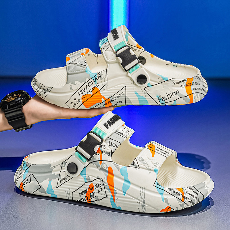 拖鞋男夏季外穿潮牌防滑运动踩屎感软底开车两用户外沙滩海边凉鞋