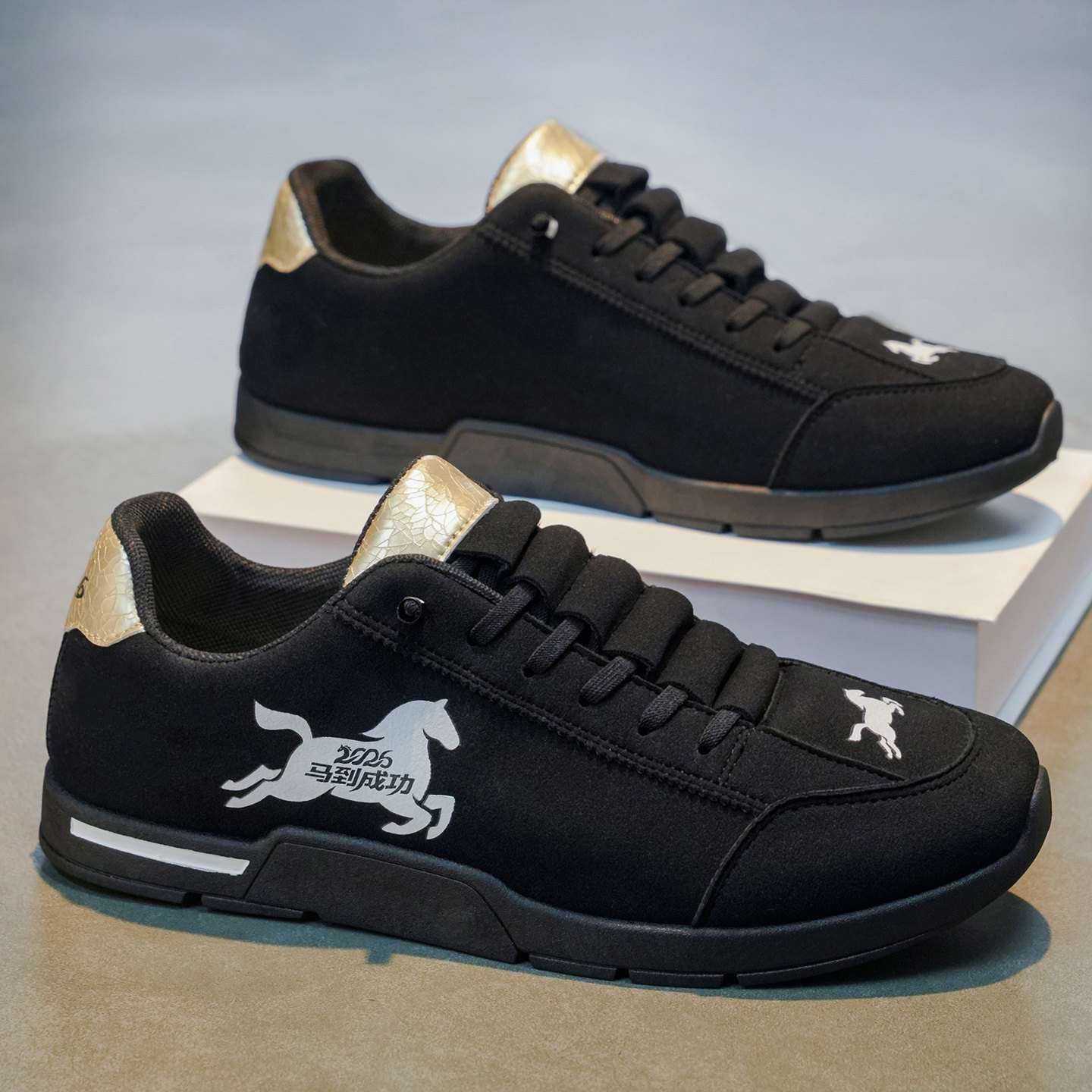 男鞋2026新款冬季一脚蹬开车黑色豆豆鞋休闲运动工作轻便软底板鞋,流行男鞋,单鞋,淘宝优惠券,粉丝福利购,淘宝优惠卷