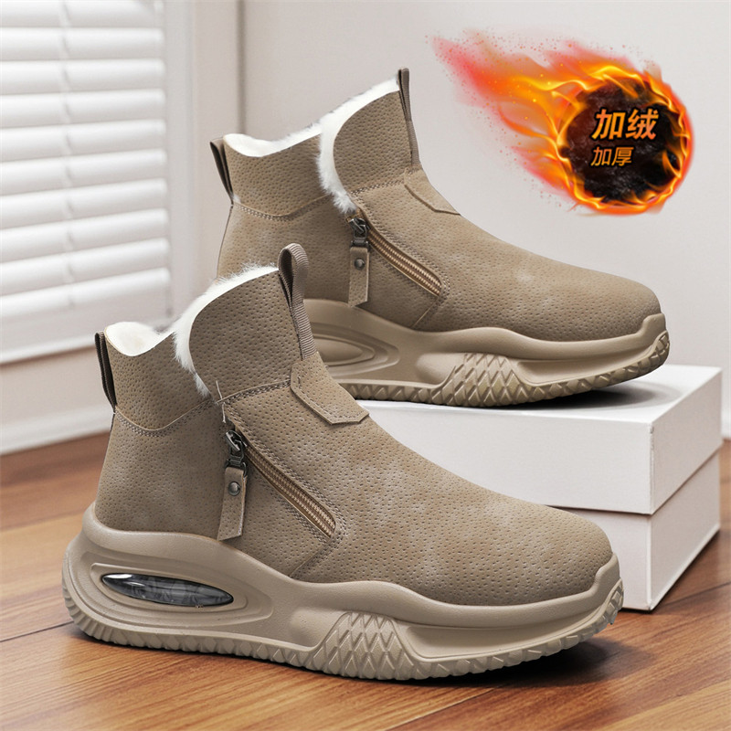 雪地靴男2026新款冬季皮毛一体高帮免系带加绒加厚保暖防寒大棉鞋,流行男鞋,时尚雪地靴,淘宝优惠券,粉丝福利购,淘宝优惠卷