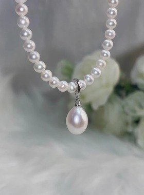 万能扣极光天然大水滴珍珠吊坠单颗淡水珍珠挂坠可拆卸项坠基本款