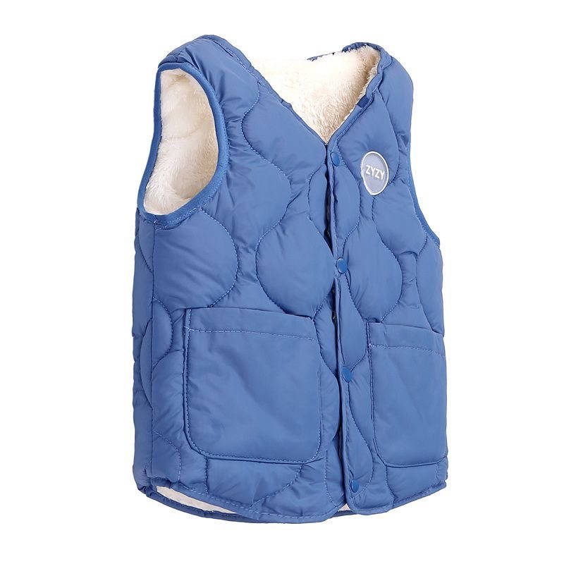 校服秋冬季新品保暖男女童修身中大童羽绒棉背心加绒加厚神器