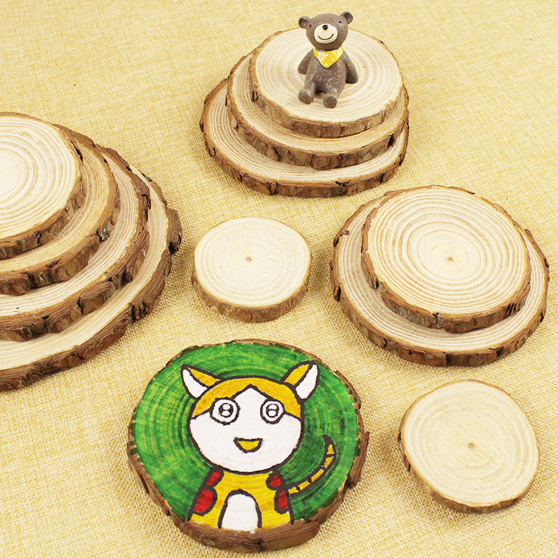 年轮圆木片儿童手工diy手绘装饰原木片幼儿园幼教涂鸦绘画材料图片