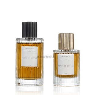 香水瓶竖条圆柱香水瓶30ml50ml100ml卡口香水瓶玻璃香水分装 空瓶