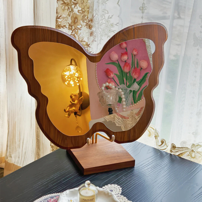 中古风蝴蝶异形梳妆镜化妆镜