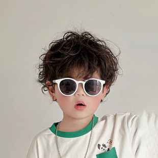 儿童假发男宝羊毛卷可爱帅气短卷发修脸卷毛秋冬节日风拍照全头套