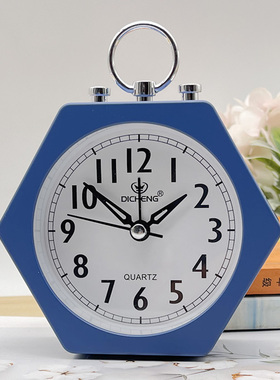 数字菱形静音闹钟学生宿舍简约儿童卧室挂墙书桌床头个性懒人钟表
