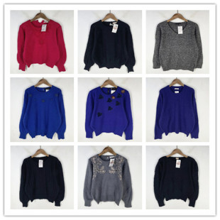 复古着vintage外贸尖货民族风森女系绣花钉珠安哥拉兔绒毛衣X1901