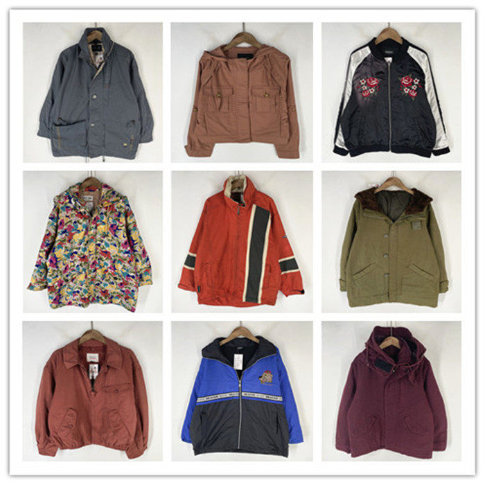 复古着vintage外贸精选校园风森系纯色印绣花卉秋冬风衣外套F3902