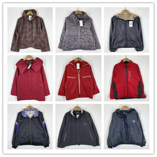 复古着vintage外贸精品学院风森系格子纯色运动冲锋风衣外套F3663