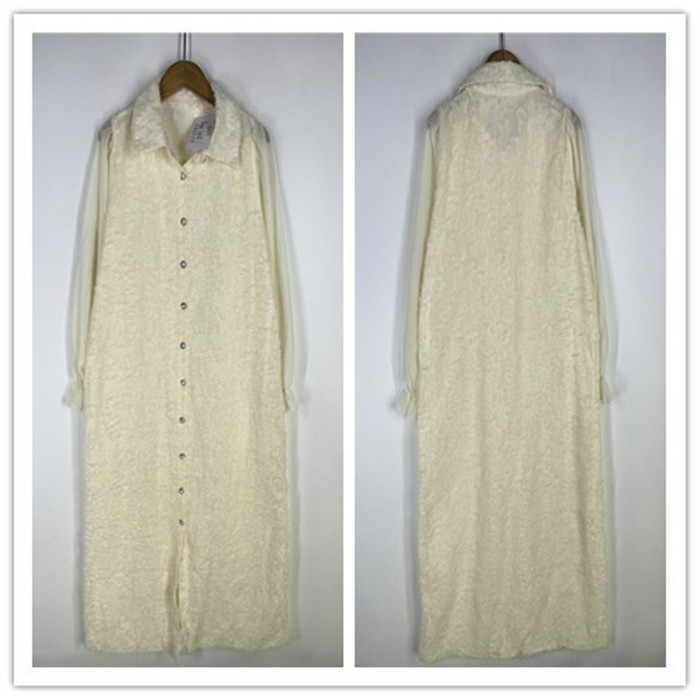 复古着vintage日韩精选学院风软妹甜美系纯色绣花长袖连衣裙L2168