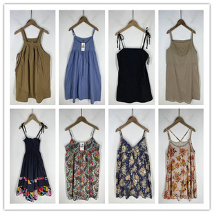 复古着vintage外贸尖货田园风甜美系纯色印碎花卉棉布连衣裙P7162