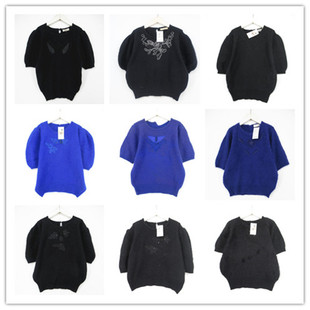 复古着vintage日韩精品校园风甜美系钉珠装 饰安哥拉兔绒毛衣X0223