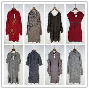 复古着vintage日韩尖货校园风甜美系纯色休闲百搭兔绒连衣裙L9102