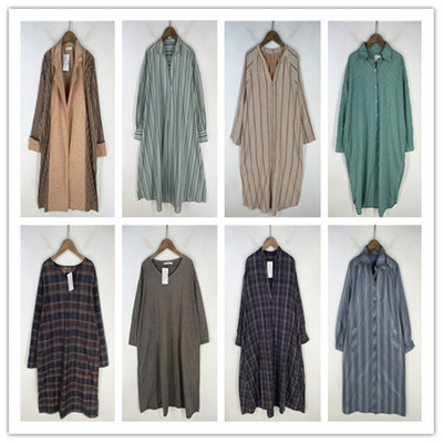 复古着vintage日韩精选校园风森女系纯色格子条纹棉布连衣裙L4262