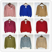 复古着vintage日韩精品田园风甜美系钉珠绣花安哥拉兔绒毛衣X4504