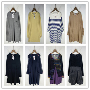 复古着vintage外贸精品民族风森女系条纹印花拼接长袖 连衣裙R3303