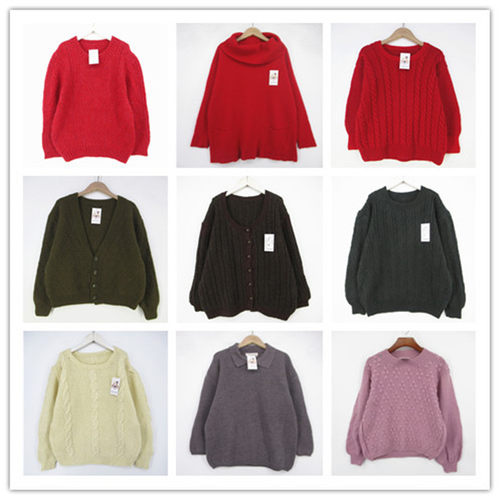 复古着vintage外贸尖货英伦风森女系纯色百搭粗线秋冬纯毛衣K2362