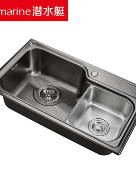 潜水艇RGCP-7845不锈钢日式单盆水槽 一体成型铸造导流槽设计