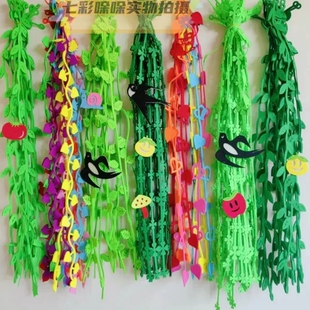 商场挂饰春天幼儿园创意空中吊饰教室环境布置班级装饰柳条树叶条