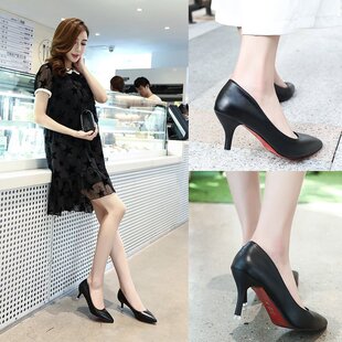 百搭工作职业礼仪学生单细跟 40一43少女正装 学生5cm大码 女高跟鞋