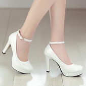 高跟鞋 小皮鞋 女动漫COS万用防水台粗跟一字扣带漫展单鞋 圆头韩版