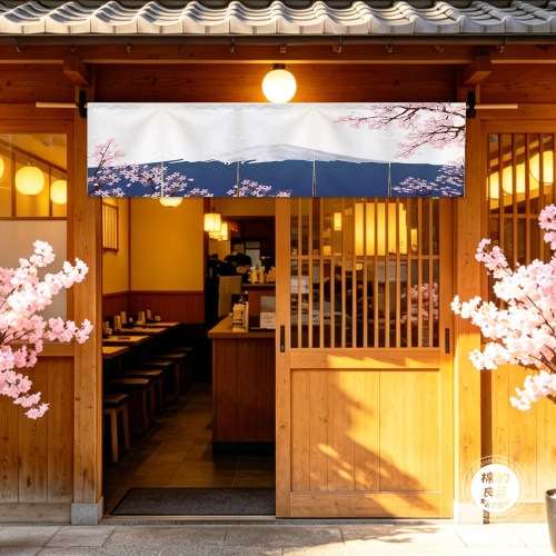 定制横幅门帘日式暖帘寿司料理隔断帘居酒屋吧台日式挂帘门头串旗