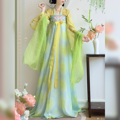 唐制汉服女齐胸破裙日常春夏套装