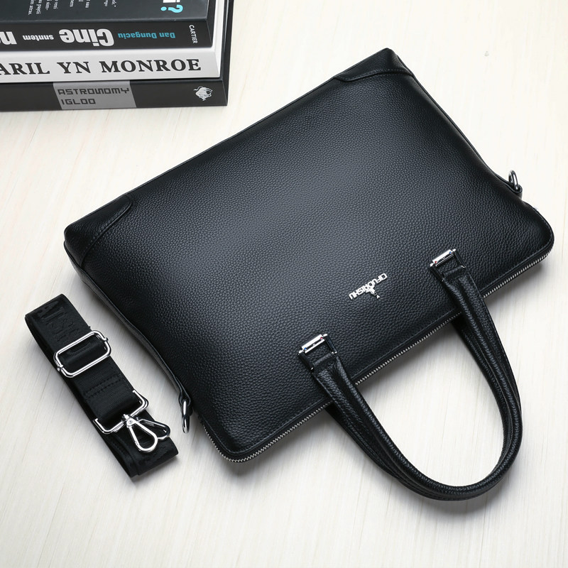 赐福袋鼠男包男士包包手提包手拿公文包男商务单肩包真皮休闲挎包