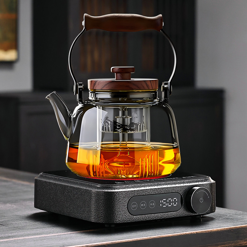 新款玻璃煮茶壶电陶炉煮茶器蒸煮一体小型家用烧水泡茶壶茶具套装