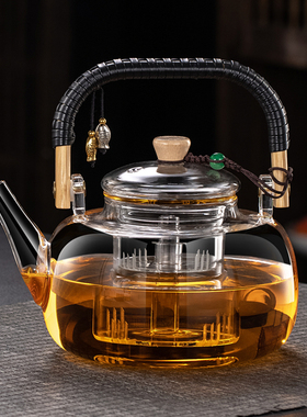 全玻璃煮茶壶耐高温喷淋式围炉煮茶器提梁壶电陶炉烧水壶泡茶专用