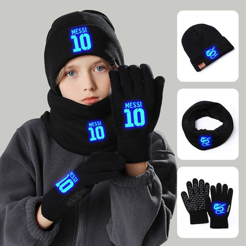 手套男冬季加绒保暖帽子围脖骑行