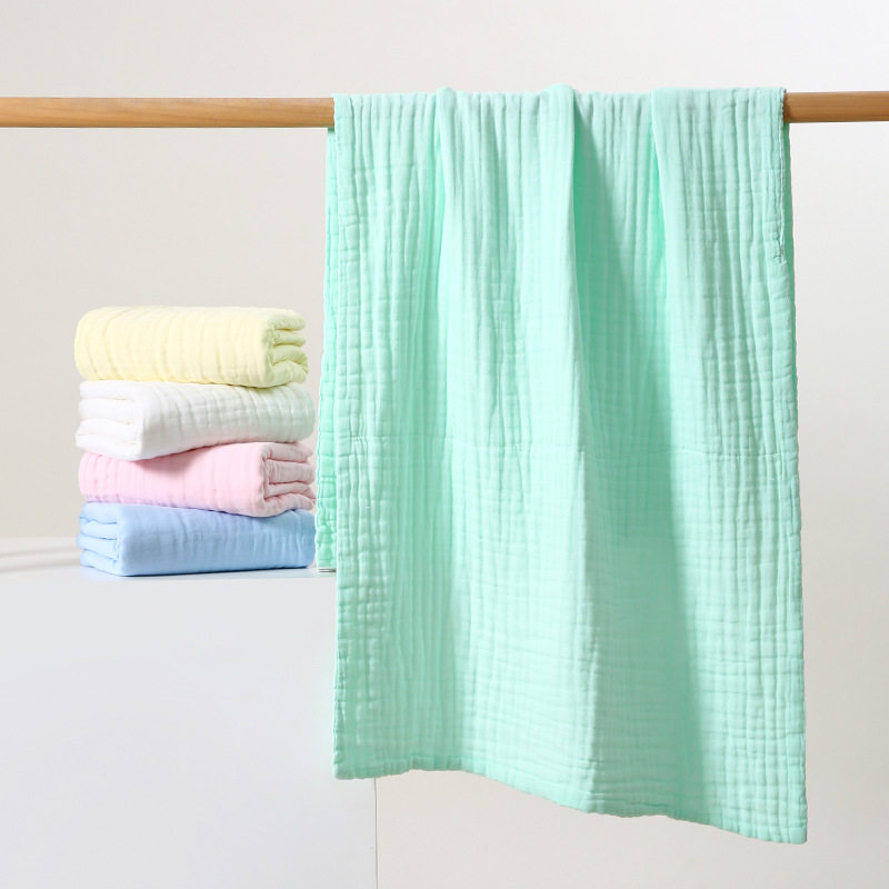 婴儿浴巾纯棉纱布新生儿盖毯吸水超柔初生宝宝洗澡包被儿童毛巾被