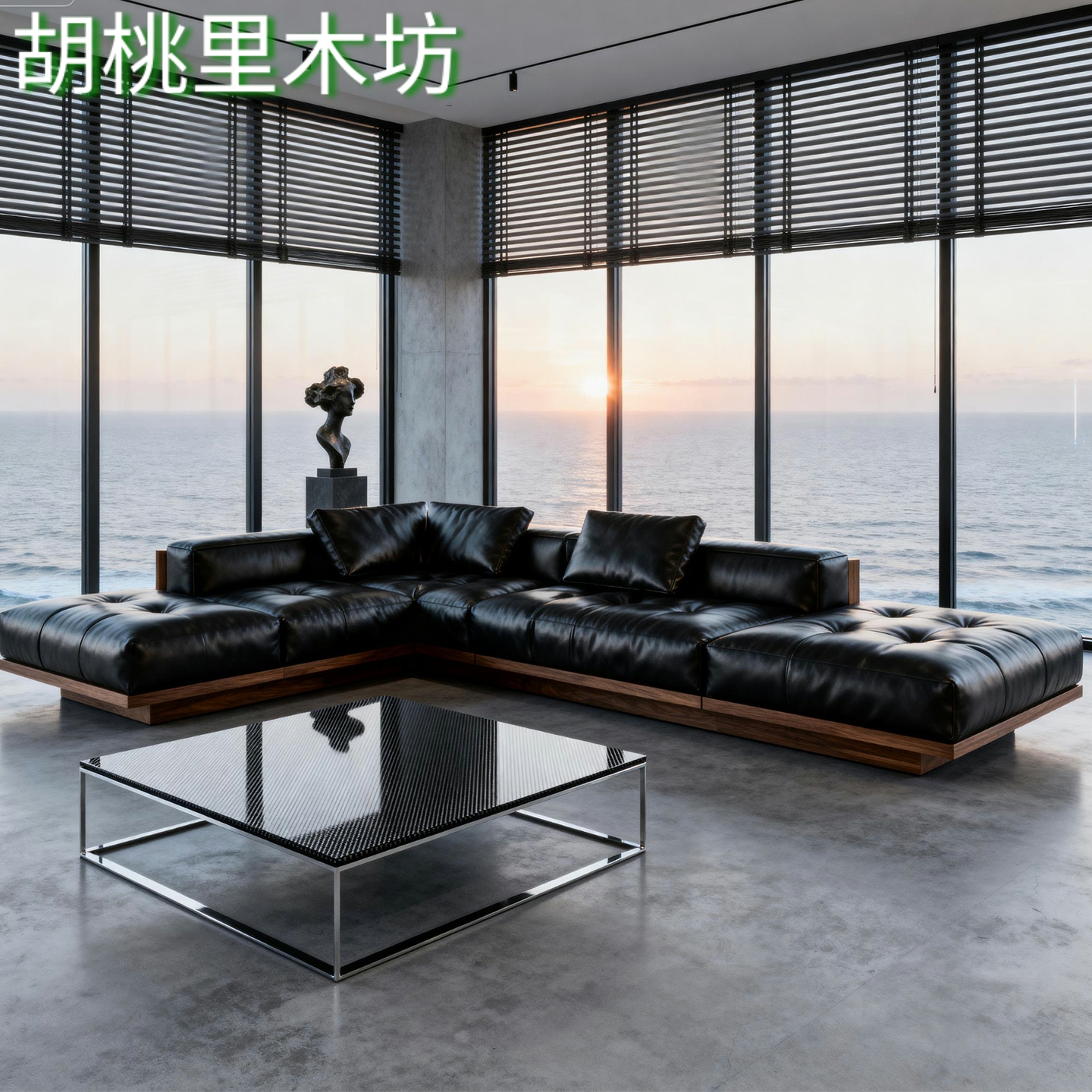 大平层意式轻奢L型沙发