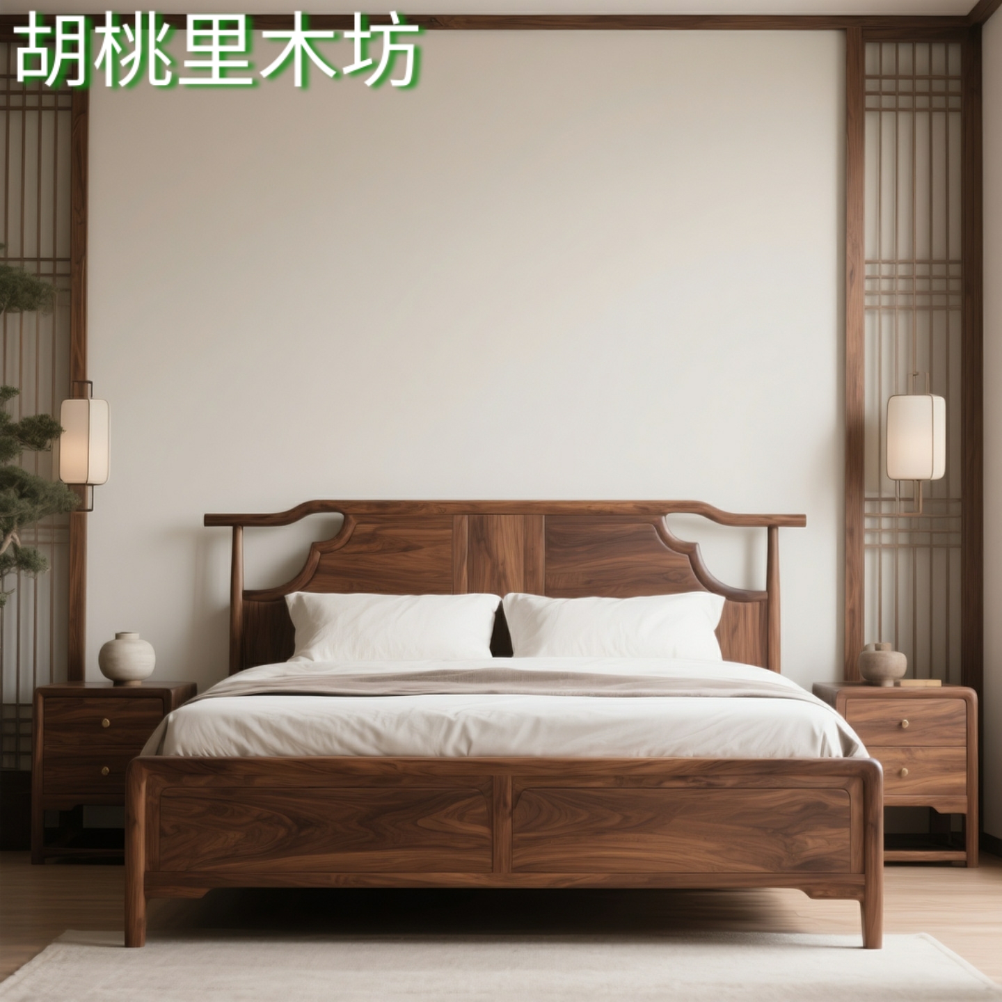 北美黑胡桃木实木大床