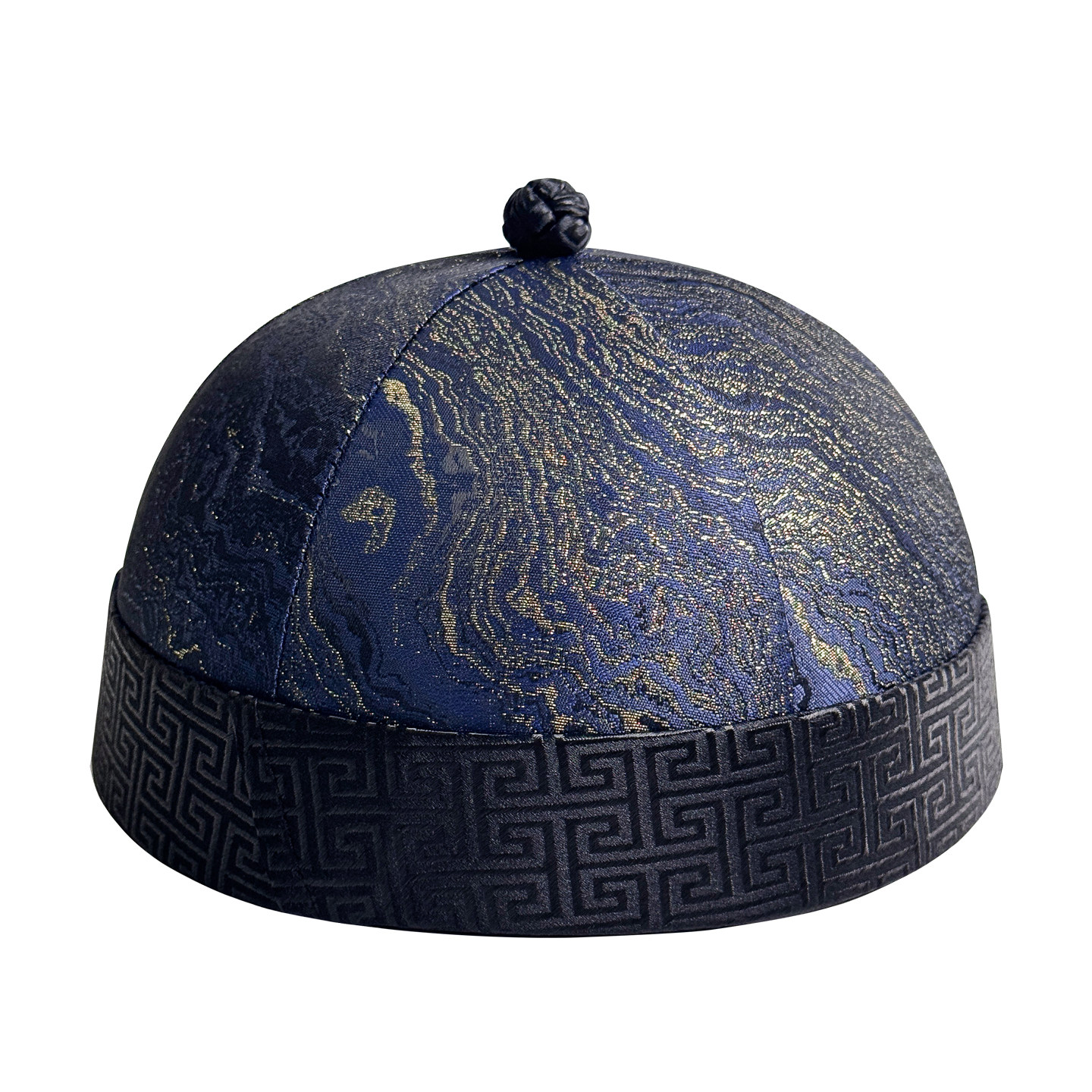 thumbnail for [Vast Galaxy] Chinese-style costume landlord hat, navy blue male short drama studio shooting stage performance melon skin hat