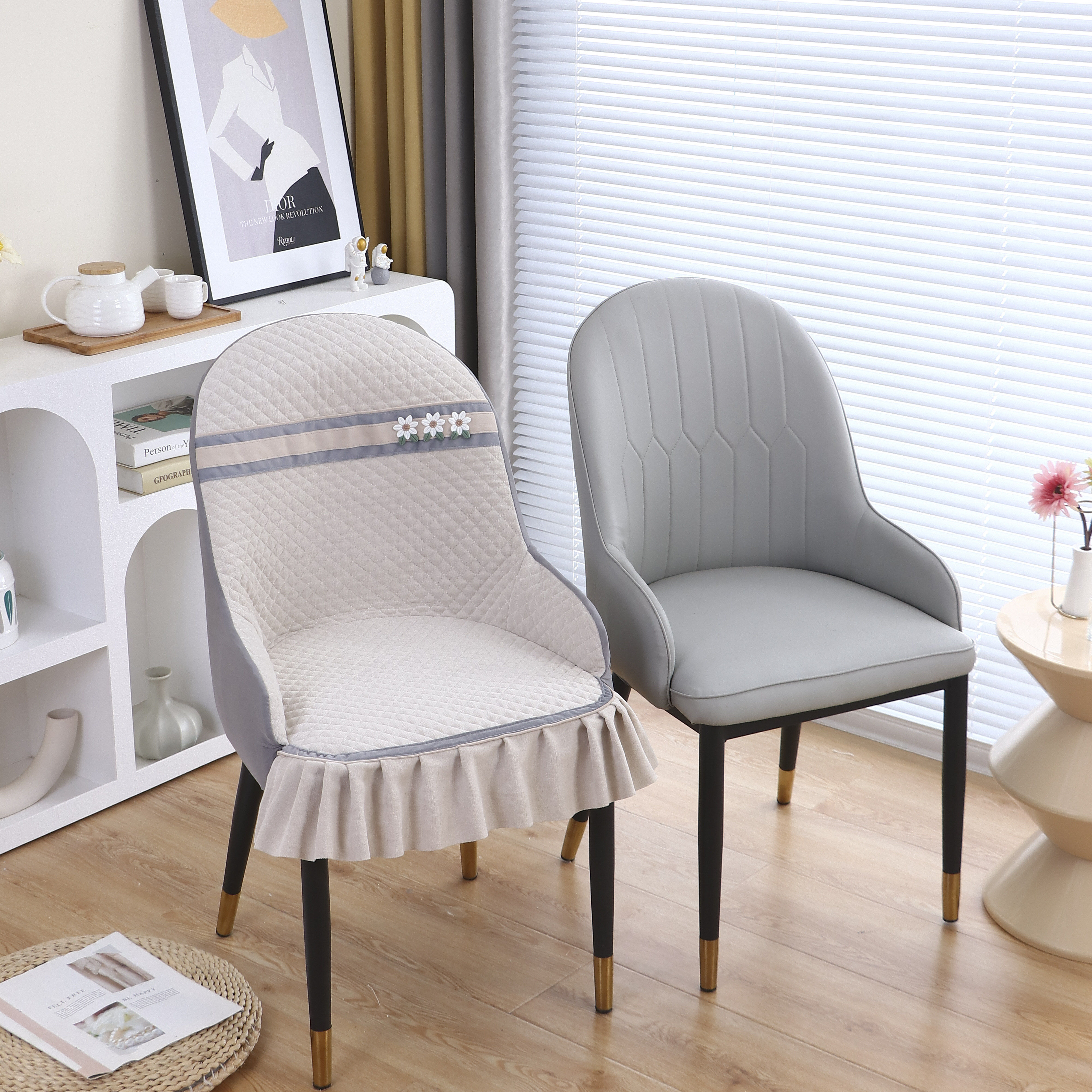 轻奢椅子套全包带扶手雪尼尔餐椅套罩坐垫餐厅凳子套弧形皮椅子套,居家布艺,椅垫,淘宝优惠券,粉丝福利购,淘宝优惠卷