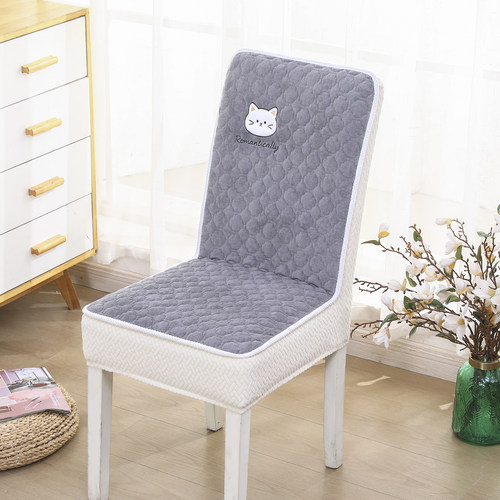 餐椅坐垫靠背一体防滑弹力椅子套简约椅罩现代夹棉通用软垫套中式