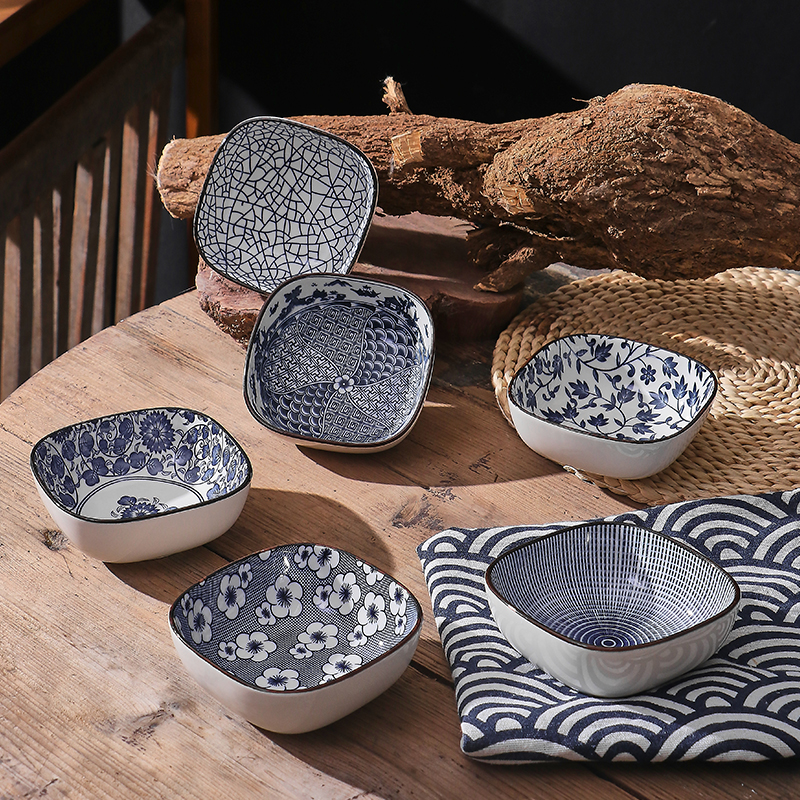 日式复古蘸酱料碟陶瓷味碟火锅前菜碟家用小吃碟菜碟酱油碟调料碟