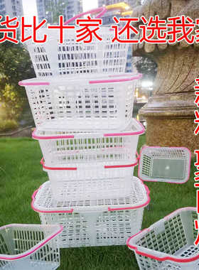 草莓篮子白色新料水果采摘手提杨梅篮筐龙眼荔枝猕猴桃樱桃收纳篮