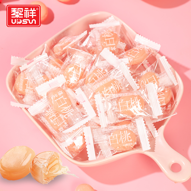黎祥爆浆果汁夹心硬糖白桃味