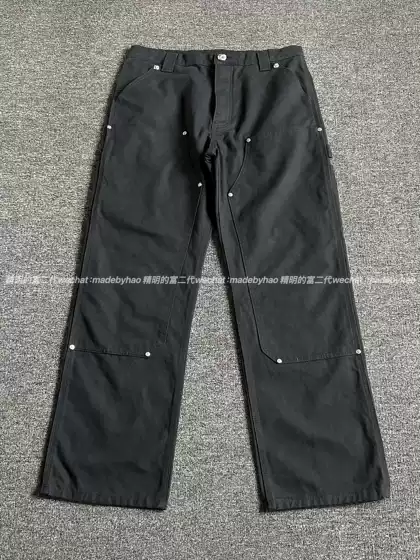 【Ceiling Top 925 Silver Buckle】25Ss Version Pants King Rivet Bead Canvas Lumberjack Work Pants Unisex