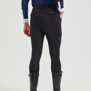 男马裤夏季马术骑行裤男款野骑马裤半胶全胶马裤男工装多口袋