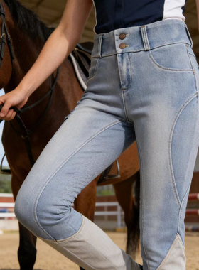 骑马马术马裤专业比赛考级男女款全硅胶防滑骑士服装秋冬四季面料